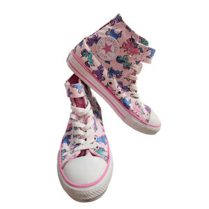 Converse Pink Unicorn Chuck Taylor High Top Sneakers Youth Size 3, Women's 4.5/5